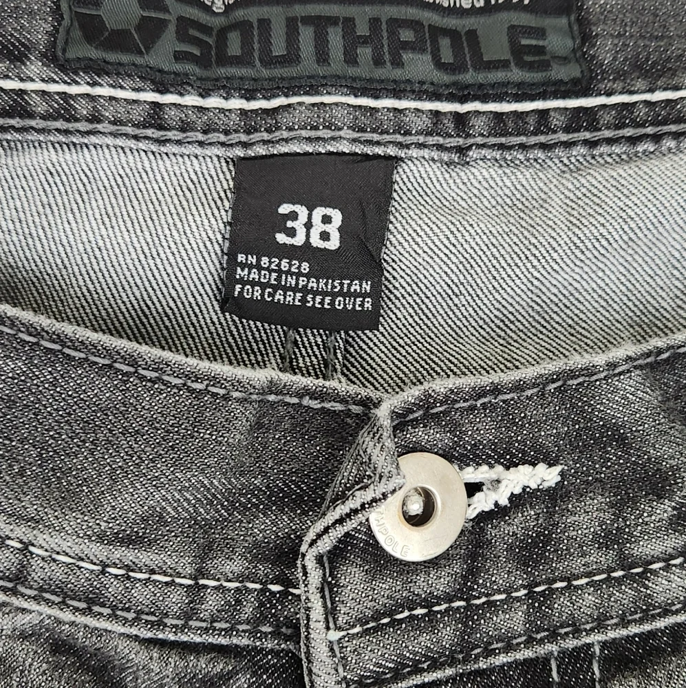 Vintage Y2K South Pole Relaxed Fit Jeans. Grey and Black mix. 38×34. Black Tab - Picture 7 of 9